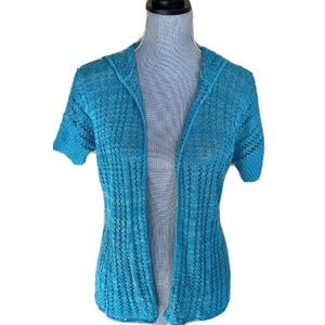 Turquoise open cardigan sweater
